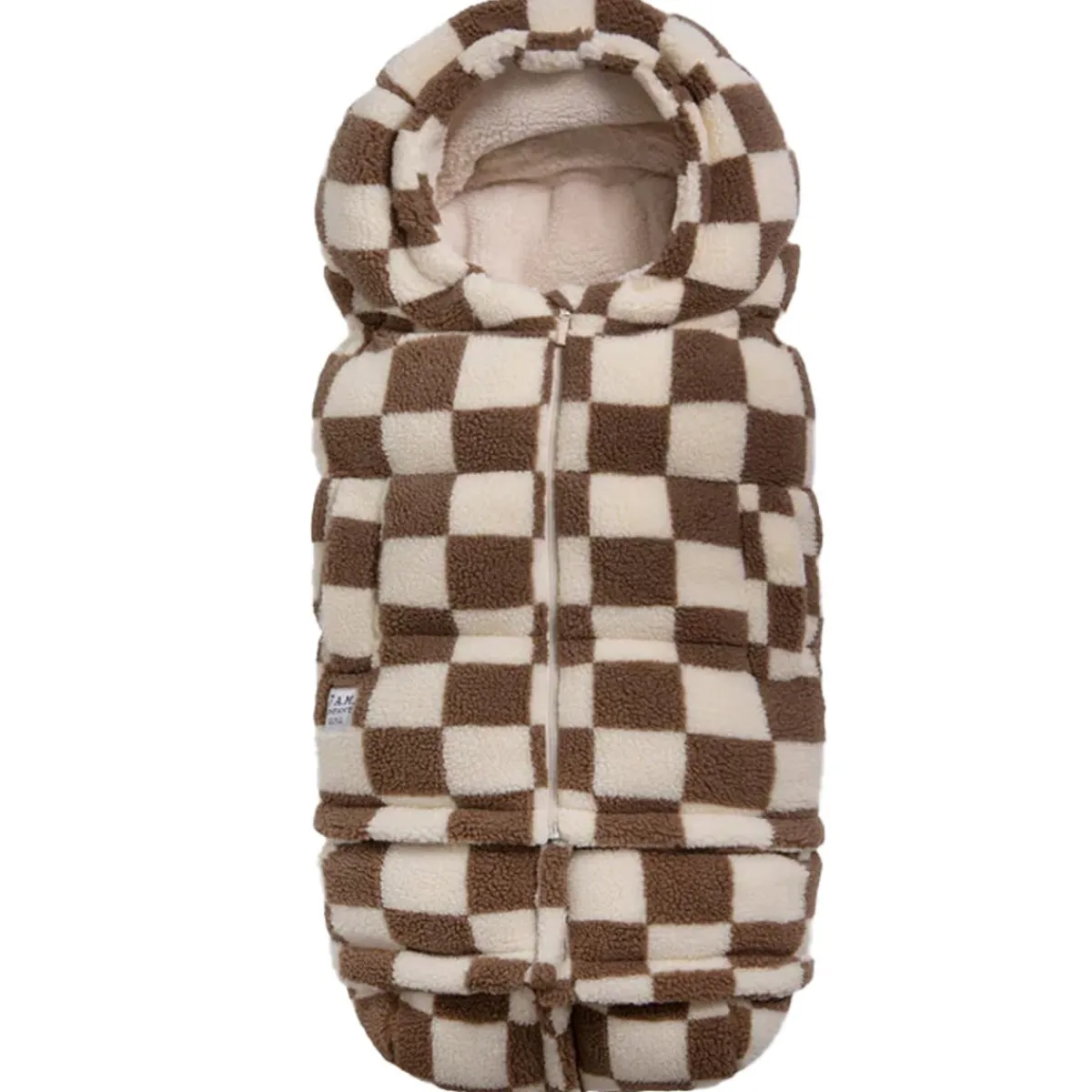 Stroller Accessories-7AM Enfant 212 Evolution Blanket (Berber) Print Checkers Tan