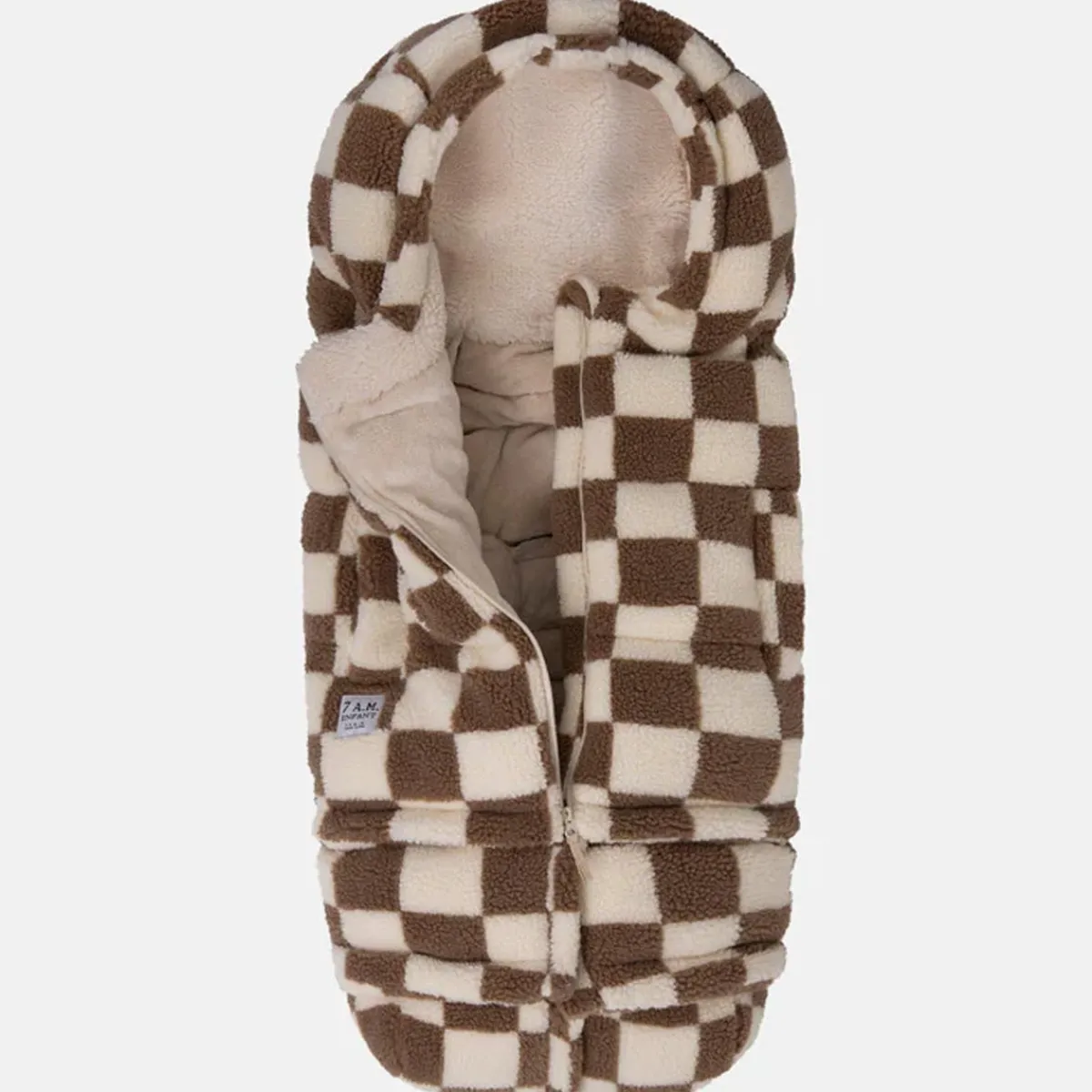 Stroller Accessories-7AM Enfant 212 Evolution Blanket (Berber) Print Checkers Tan