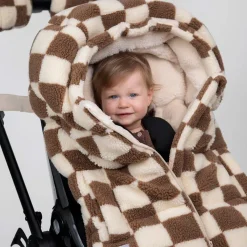 Stroller Accessories-7AM Enfant 212 Evolution Blanket (Berber) Print Checkers Tan