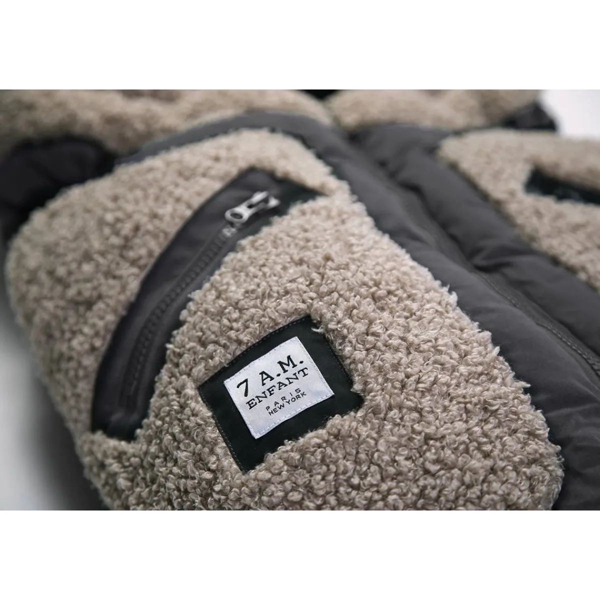 Stroller Accessories-7AM Enfant 212 Evolution Blanket (Teddy) Black/Oatmeal