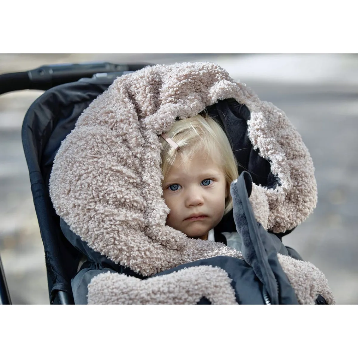Stroller Accessories-7AM Enfant 212 Evolution Blanket (Teddy) Black/Oatmeal
