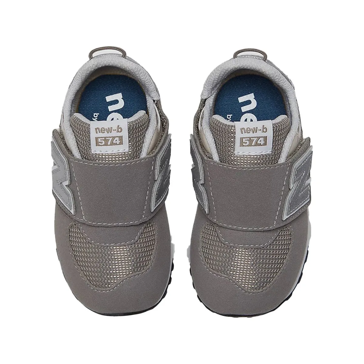 Velcro|Baby Sneakers-New Balance 574 New-B Hook & Loop Shoes Grey/White