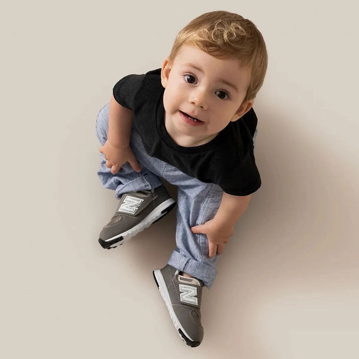 Velcro|Baby Sneakers-New Balance 574 New-B Hook & Loop Shoes Grey/White