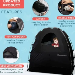 Travel Gear-SlumberPod 3.0 Portable Pod Black/Grey