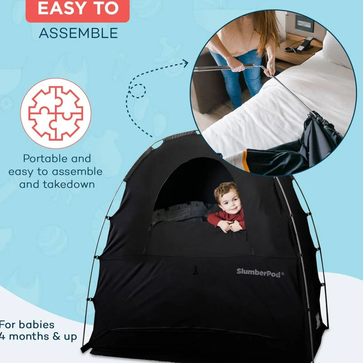 Travel Gear-SlumberPod 3.0 Portable Pod Black/Grey
