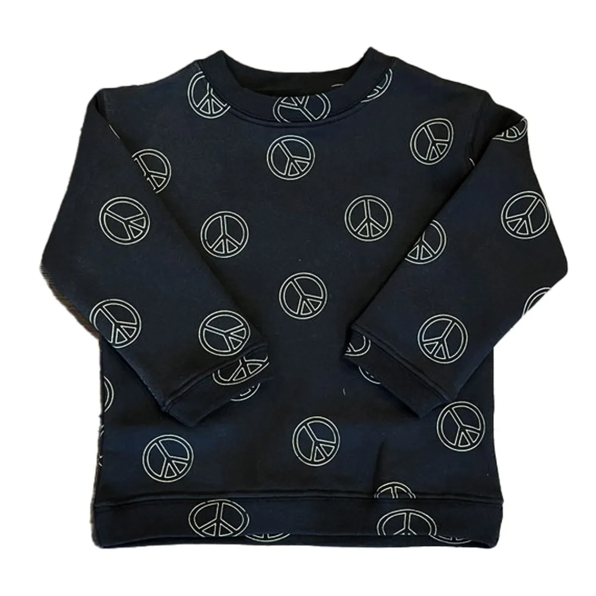 Tops + Tees-Brunette the Label All Over Peace Sign Best Friend Crew