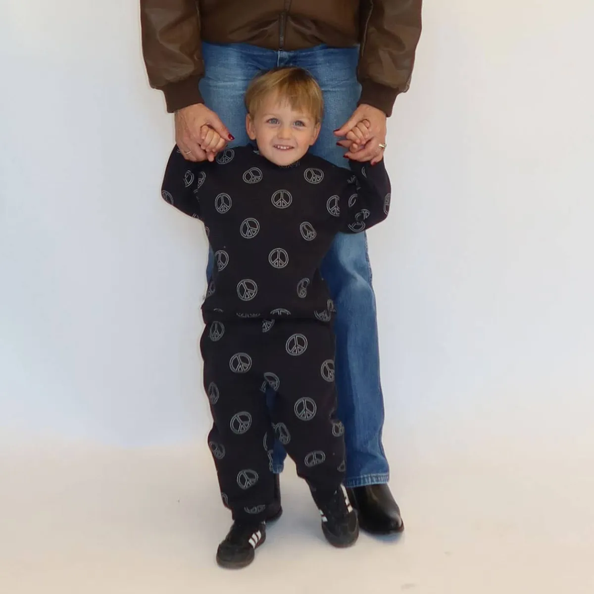 Pants-Brunette the Label All Over Peace Sign Oversized Jogger