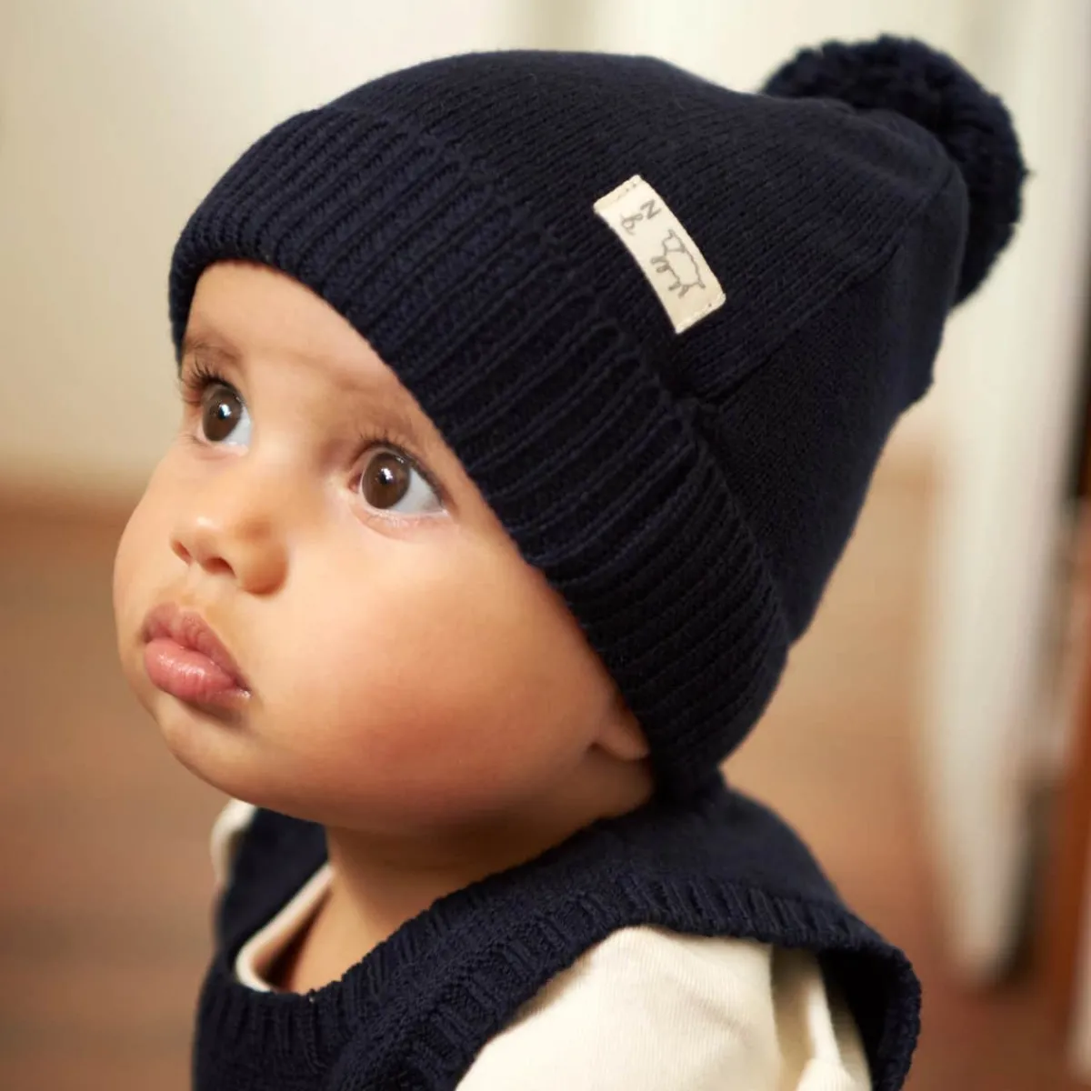 Beanies|Winter Hats-Nature Baby Alpine Pom Pom Beanie