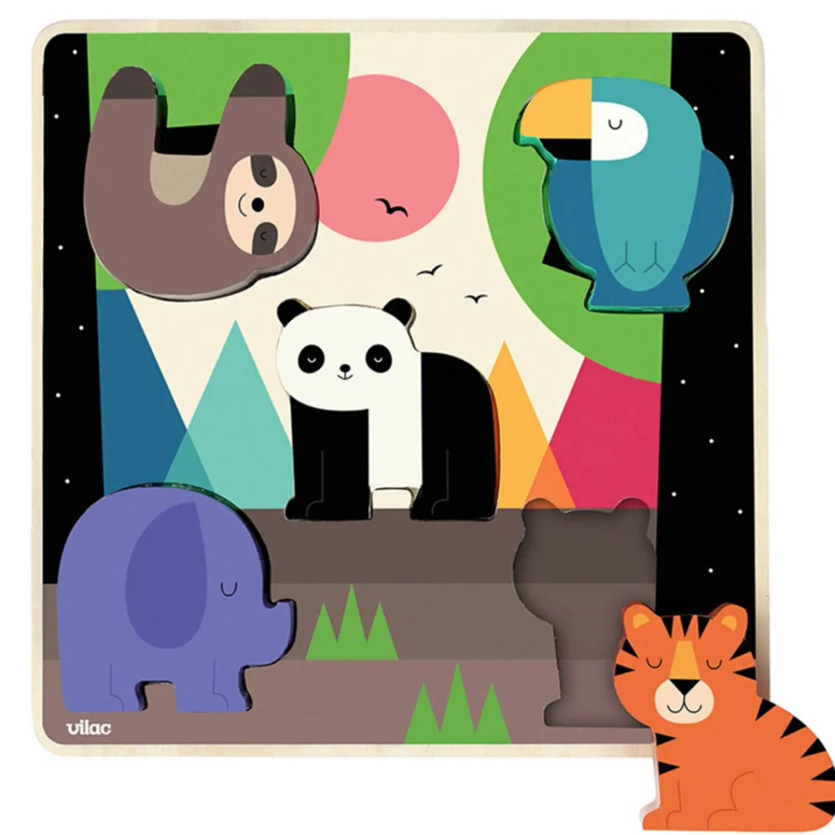 Puzzles|Wooden Toys-Vilac Andy Westface Jungle Sound Puzzle