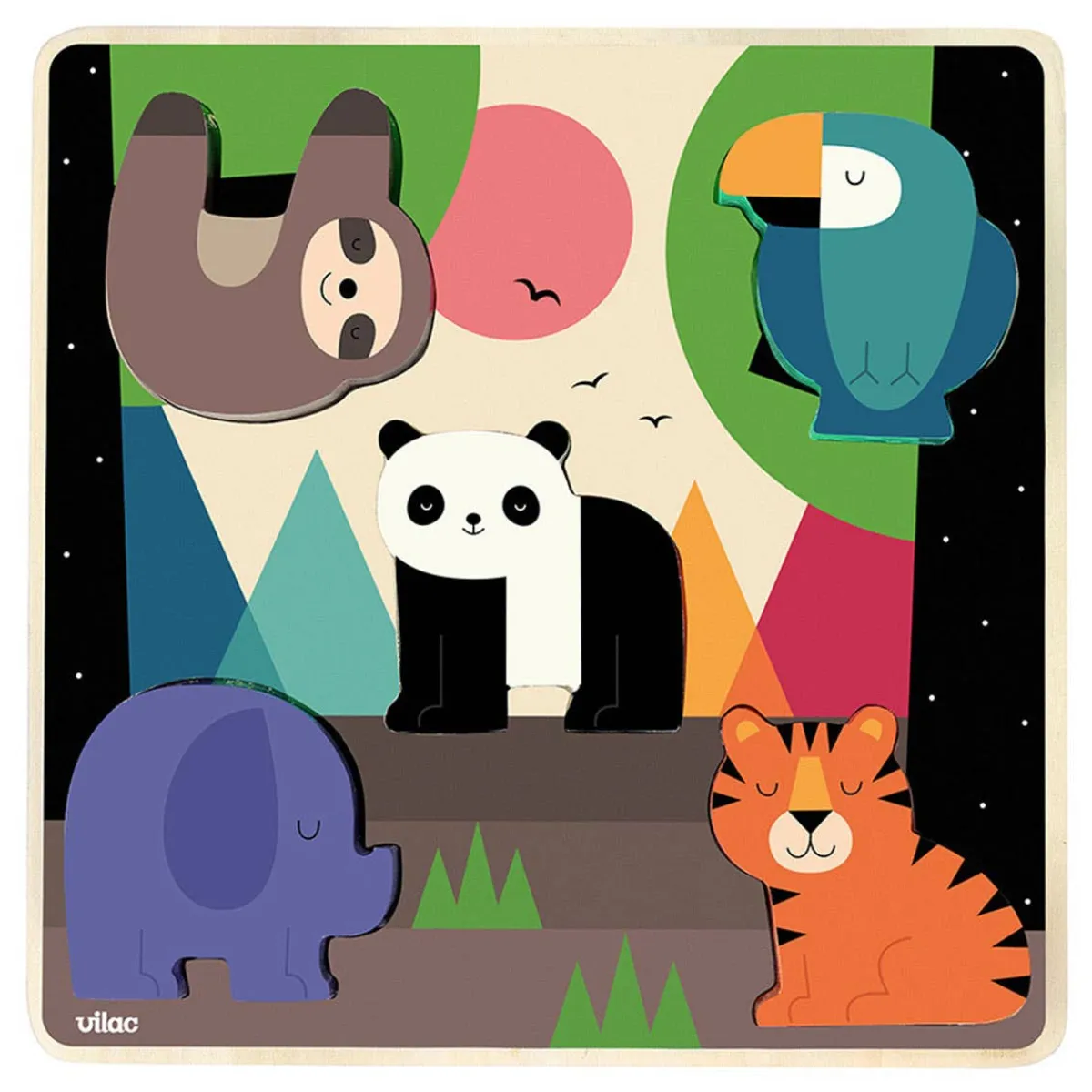 Puzzles|Wooden Toys-Vilac Andy Westface Jungle Sound Puzzle