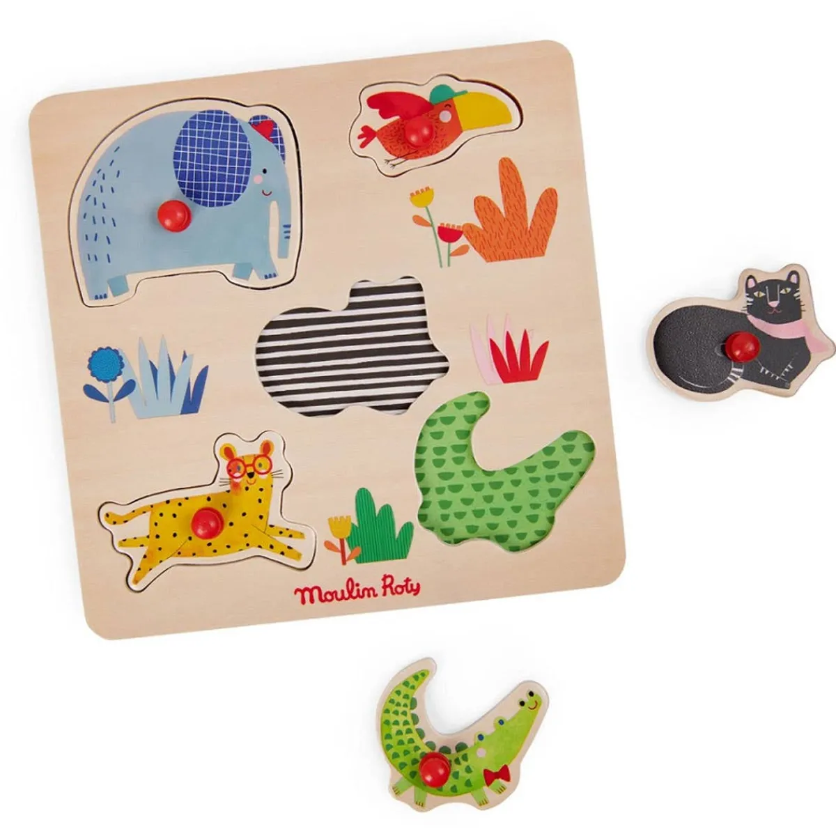 Puzzles|Wooden Toys-Moulin Roty Animal Peg Puzzle
