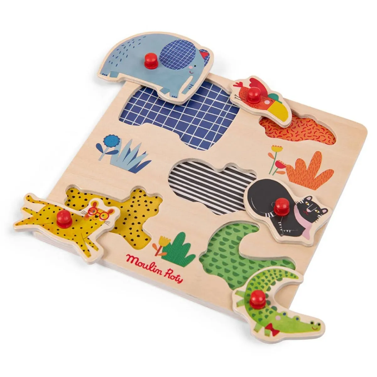 Puzzles|Wooden Toys-Moulin Roty Animal Peg Puzzle