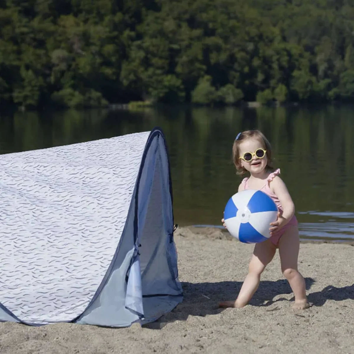 Uv Sun Protection Canopies|Travel Gear-BabyMoov Anti-UV Tent Blue Waves