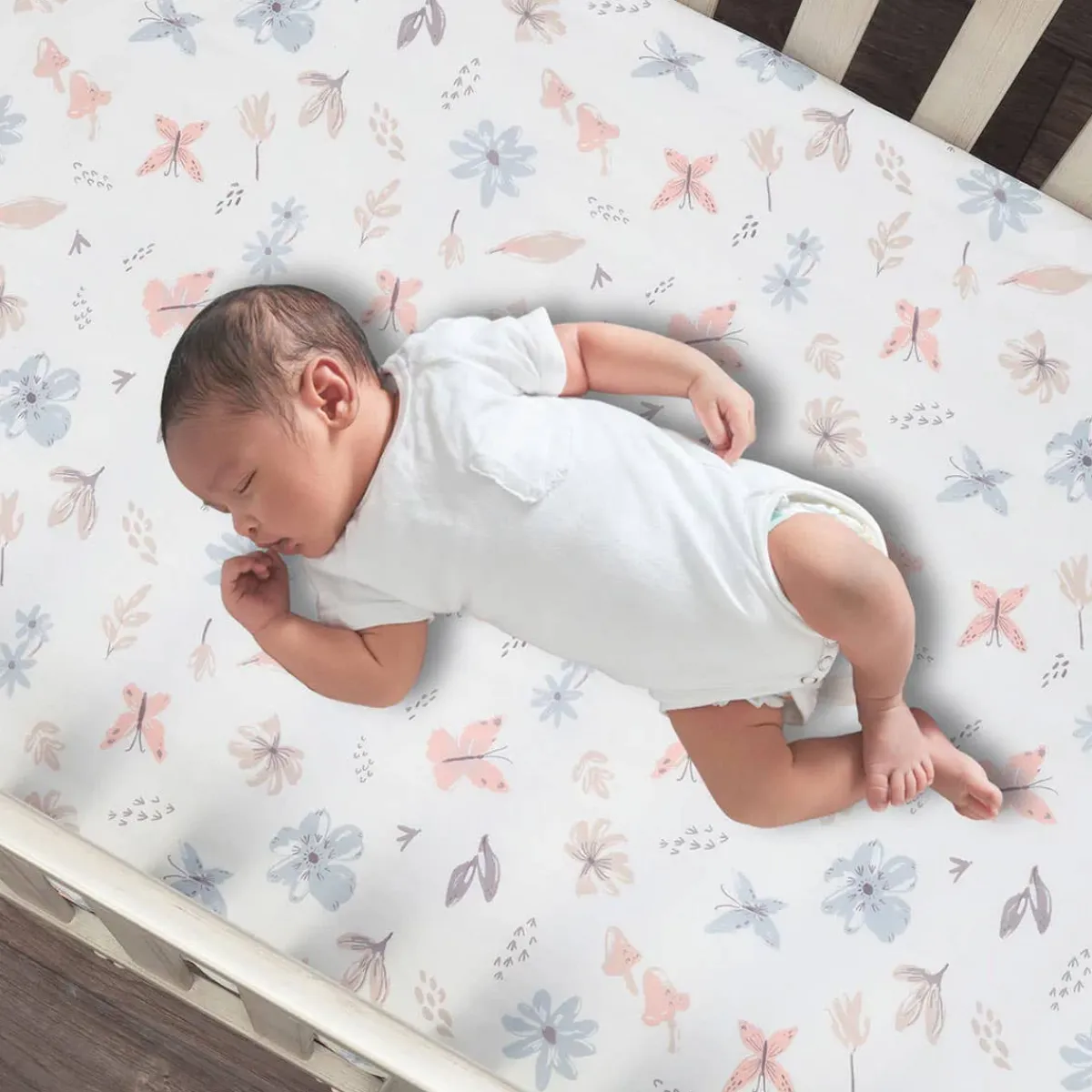 Crib Bedding Sets-Lambs & Ivy Baby Blooms 3 Piece Crib Set
