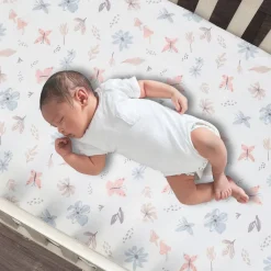 Crib Fitted Sheets-Lambs & Ivy Baby Blooms Crib Sheet