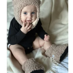 Infant Socks + Booties-7AM Enfant Baby Booties (Teddy) Oatmeal