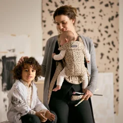 Baby Carriers-BABYBJÖRN Baby Carrier Mini (Print) Dark Grey/Beige