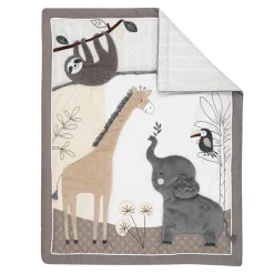 Crib Bedding Sets-Lambs & Ivy Baby Jungle 4 Piece Crib Set
