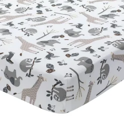 Crib Fitted Sheets-Lambs & Ivy Baby Jungle Crib Sheet