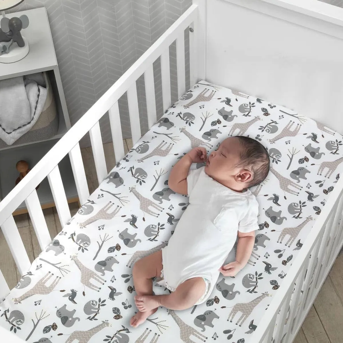Crib Fitted Sheets-Lambs & Ivy Baby Jungle Crib Sheet