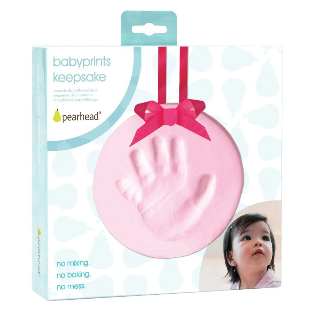 Holiday Decorations-Pearhead Babyprint Ornament - Pink