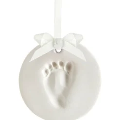 Holiday Decorations-Pearhead Babyprint Ornament - White