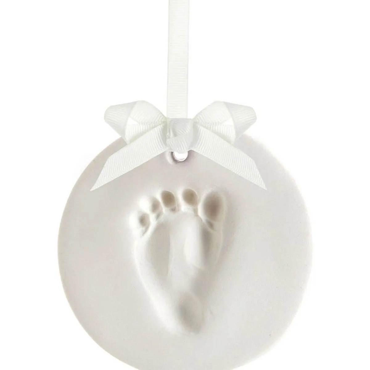 Holiday Decorations-Pearhead Babyprint Ornament - White
