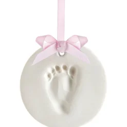 Holiday Decorations-Pearhead Babyprint Ornament - White