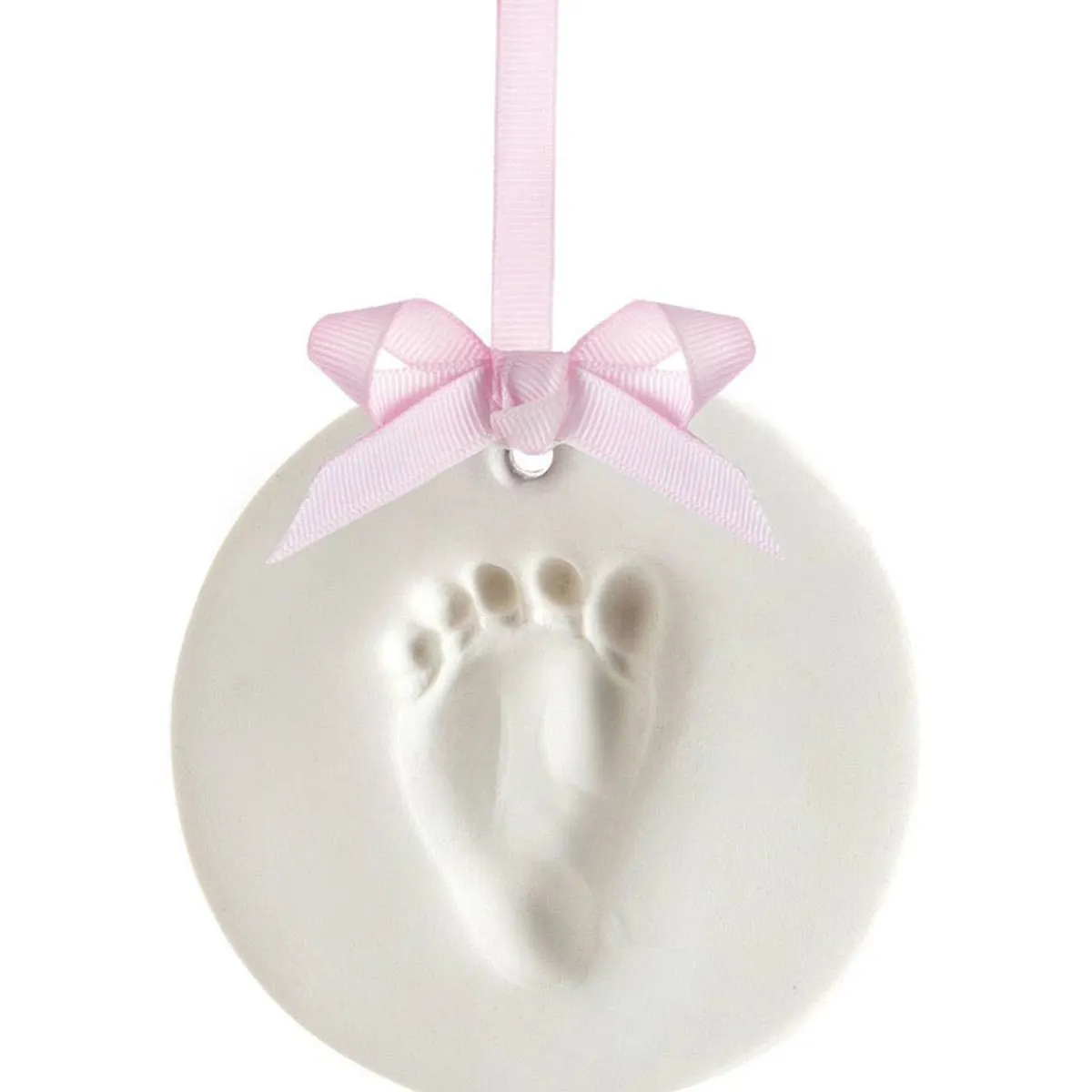 Holiday Decorations-Pearhead Babyprint Ornament - White