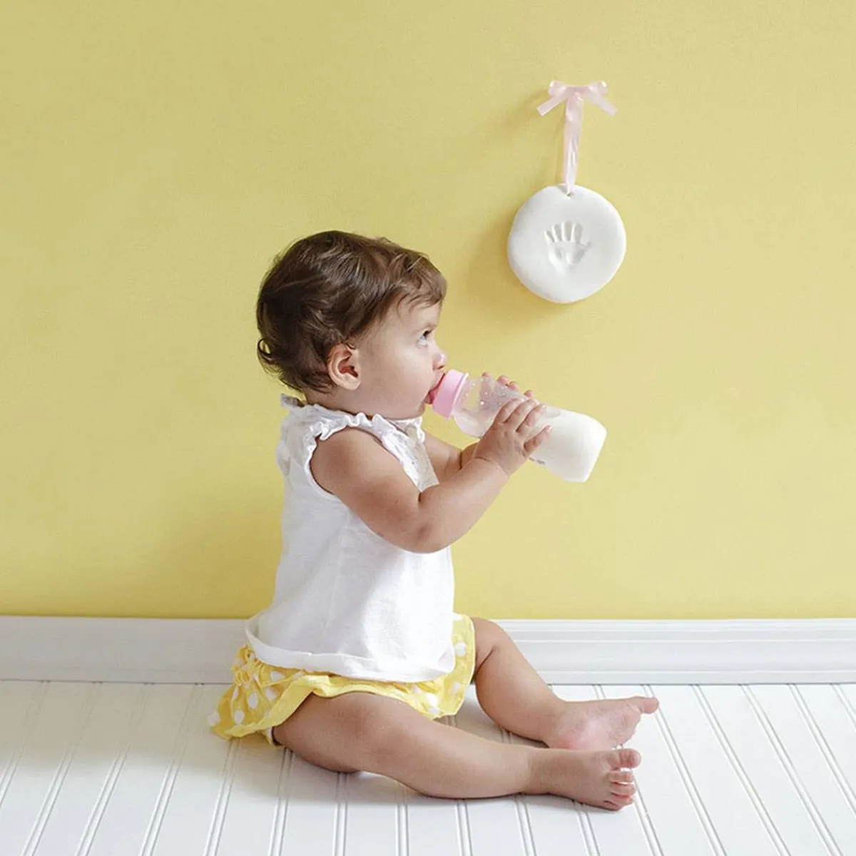 Holiday Decorations-Pearhead Babyprint Ornament - White