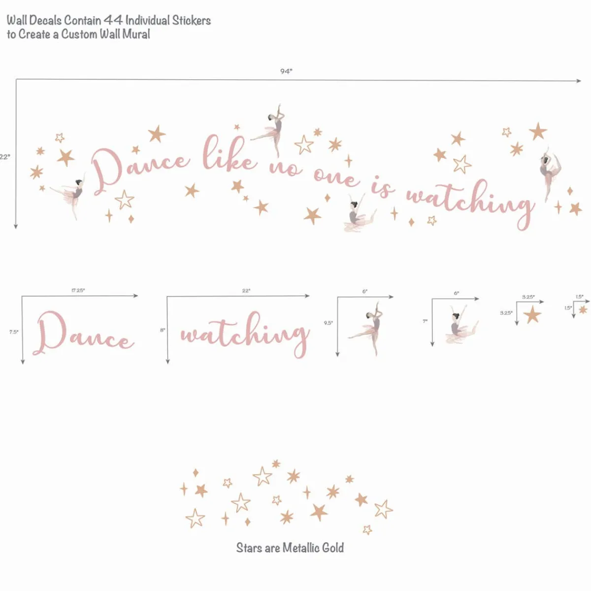 Wall Decor-Lambs & Ivy Ballerina Baby Wall Decals