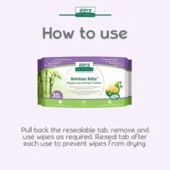 Wellness Balms + Wipes|Baby Wipes-Aleva Naturals Bamboo Baby Travel Wipes (30ct)