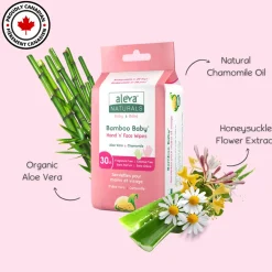 Wellness Balms + Wipes-Aleva Naturals Bamboo Hand & Face Wipes (30ct)