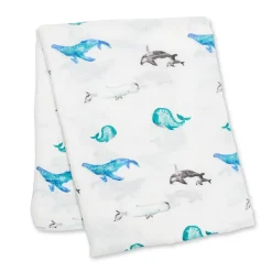Blankets|Sleep Sacks + Wraps-Lulujo Bamboo Muslin Swaddle
