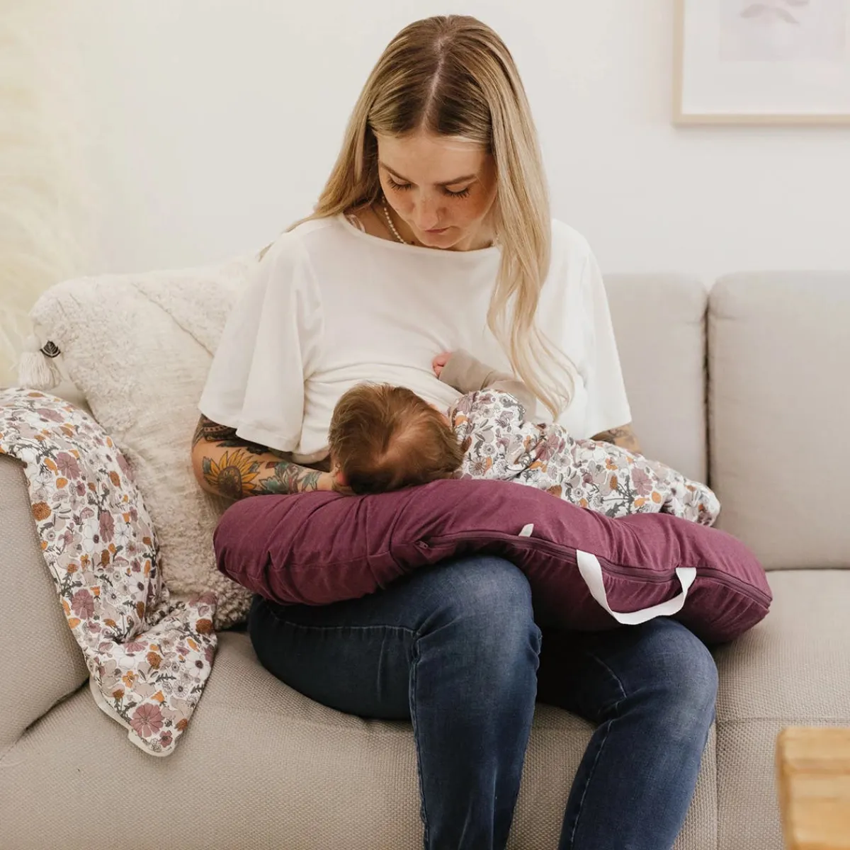 Nursing Pillows|Pillows-Perlimpinpin Bamboo Nursing Pillow (Solid)