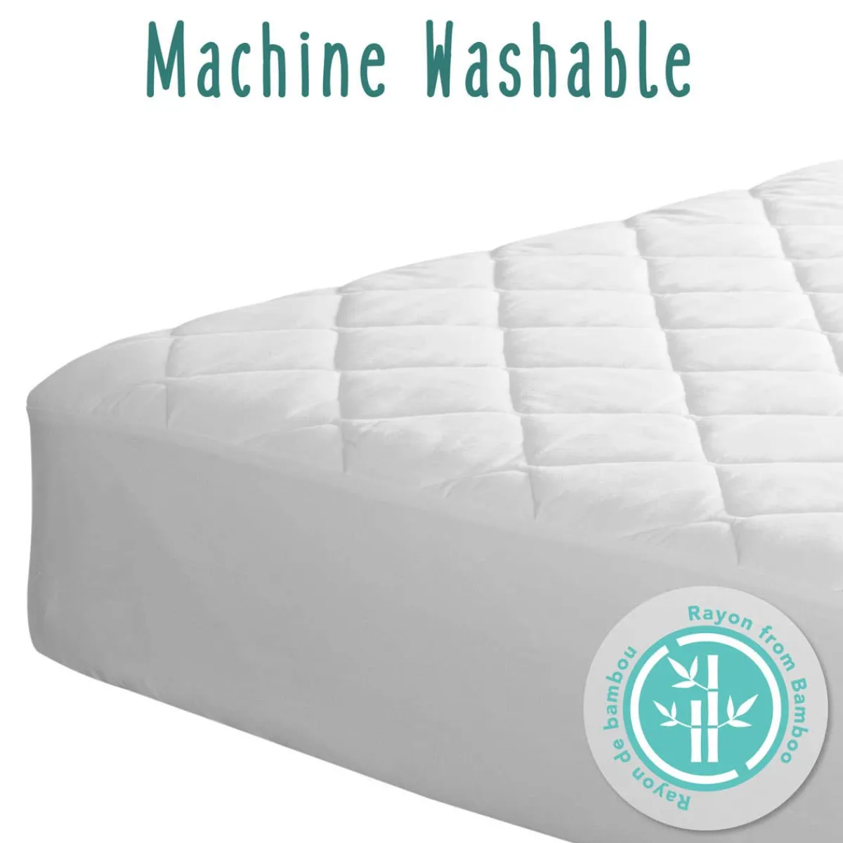 Crib Mattress Protection-Baby Works Bamboo Quilted & Fitted Crib Mattress Protector