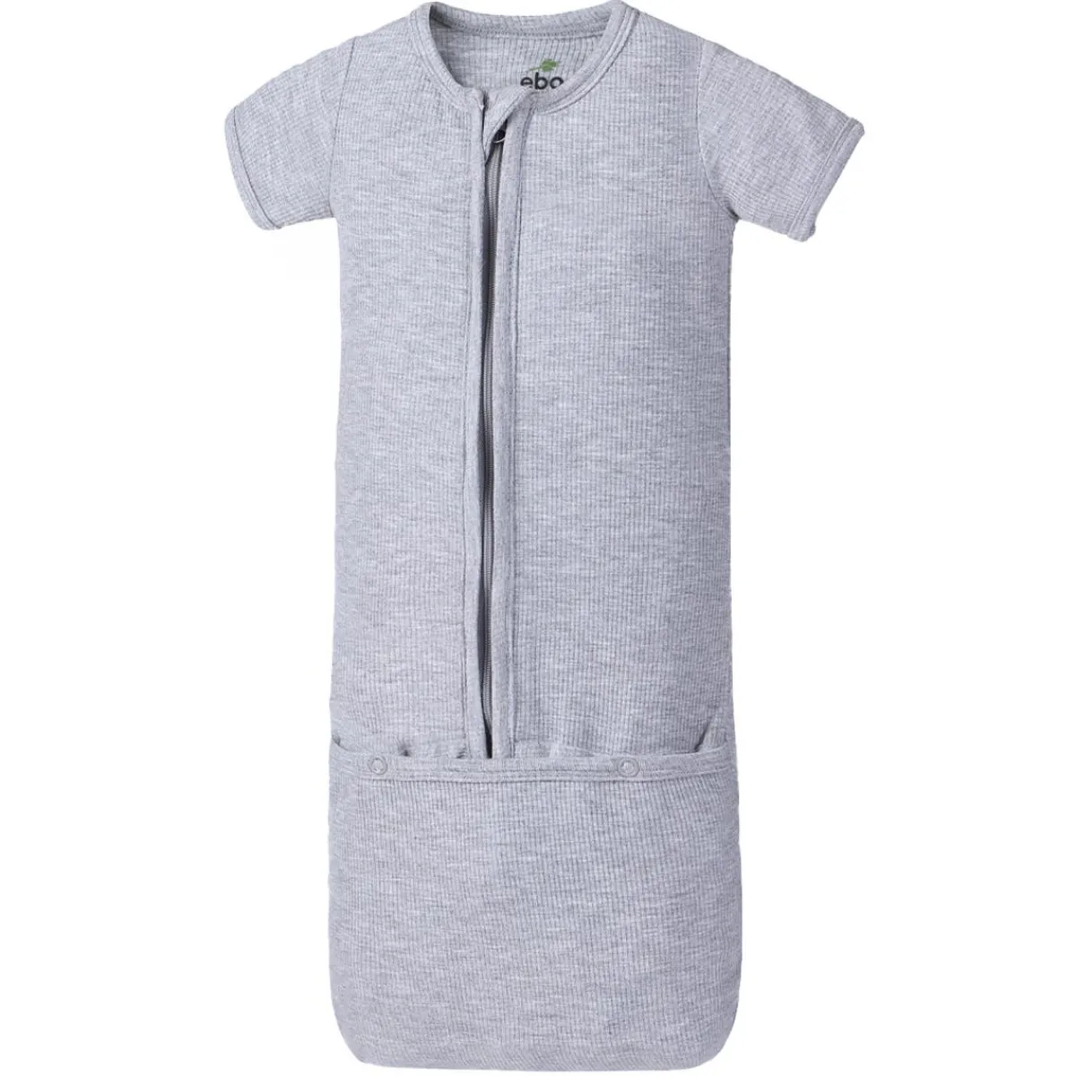 Nightgowns-Earth Baby Outfitters Bamboo Ribbed Short Sleeve Convertible Gown