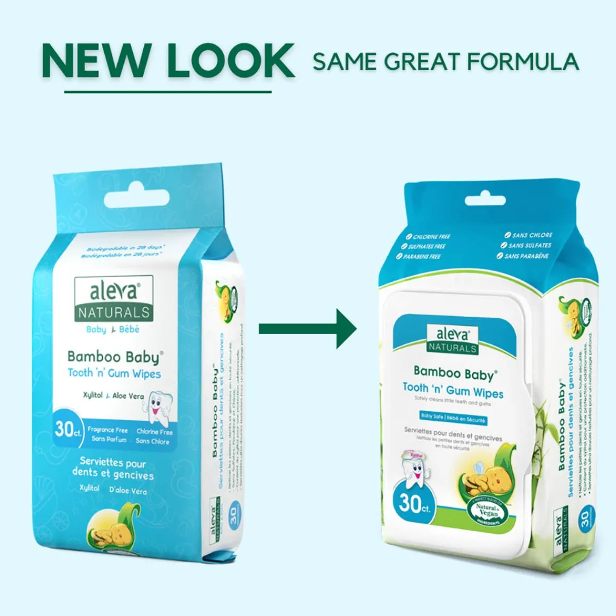 Wellness Balms + Wipes|Oral Care-Aleva Naturals Bamboo Tooth & Gum Wipes (30ct)