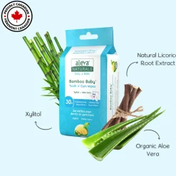 Wellness Balms + Wipes|Oral Care-Aleva Naturals Bamboo Tooth & Gum Wipes (30ct)