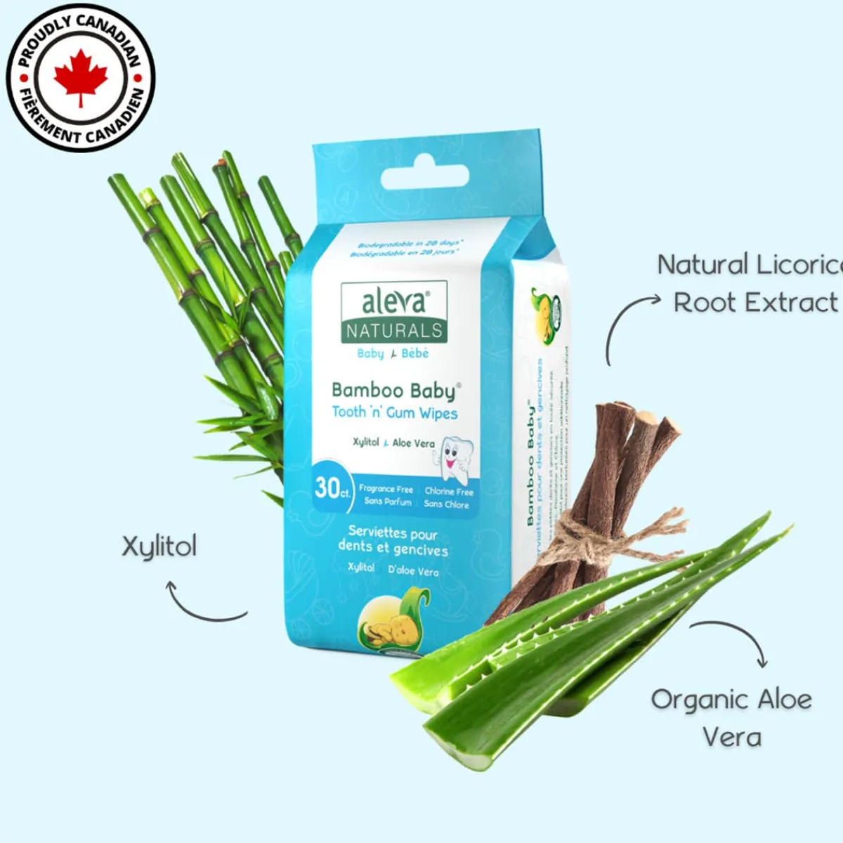 Wellness Balms + Wipes|Oral Care-Aleva Naturals Bamboo Tooth & Gum Wipes (30ct)