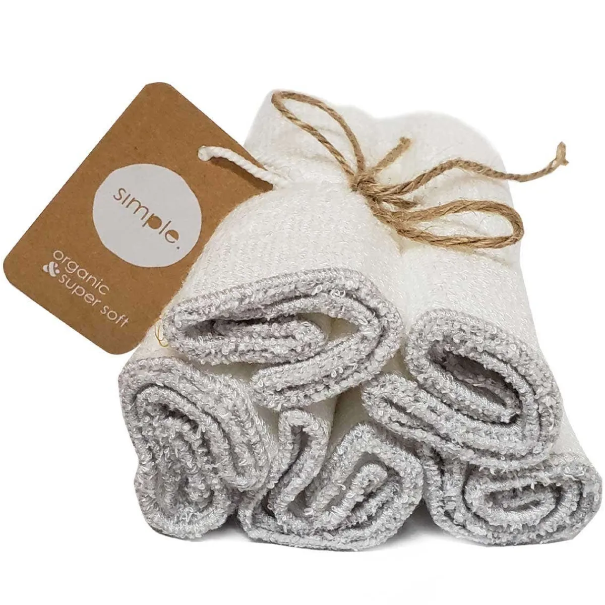 Towels + Cloths-Simple Bamboo Wash Cloths (5 Pack)
