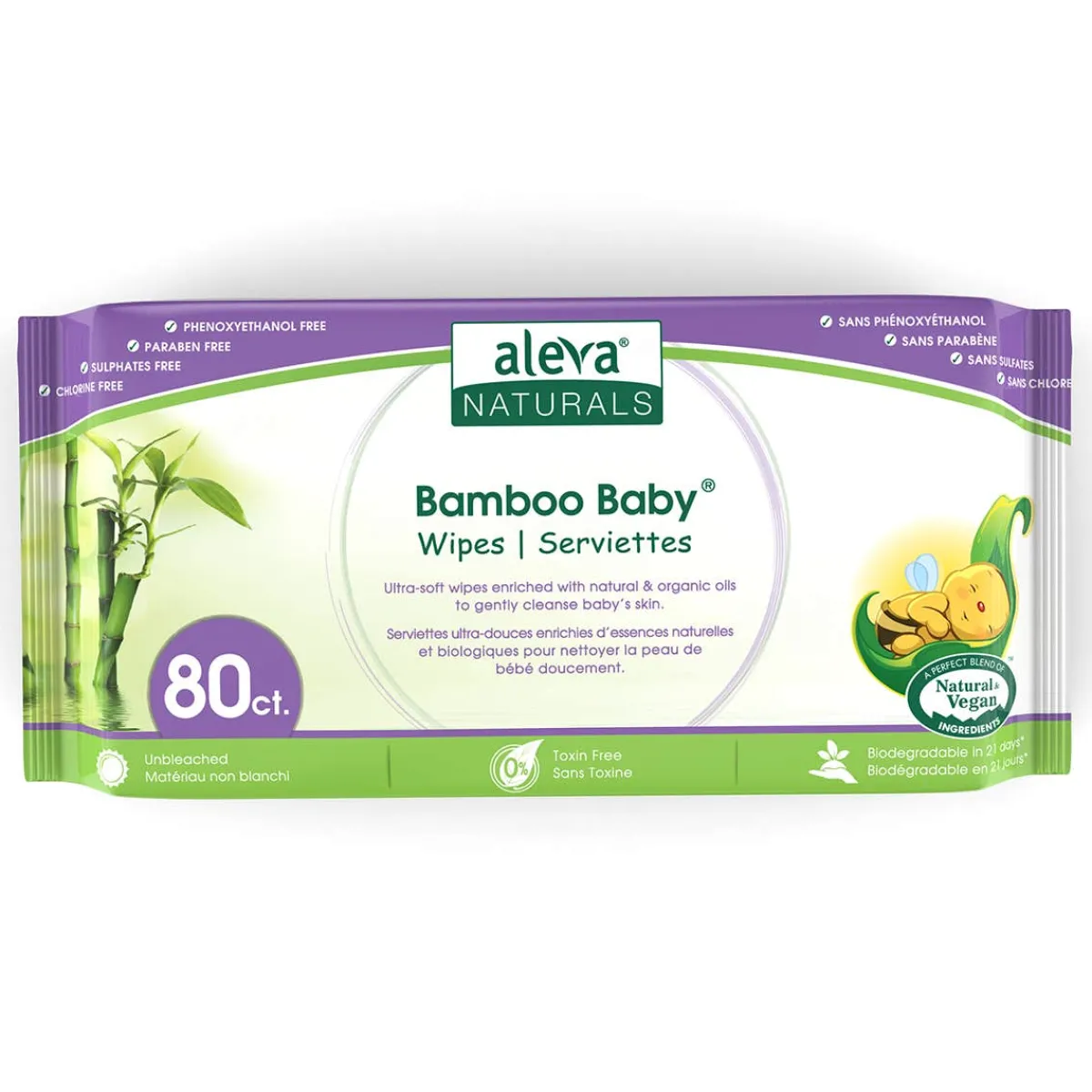 Wellness Balms + Wipes|Baby Wipes-Aleva Naturals Bamboo Wipes (80ct)