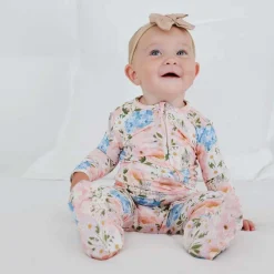 Onesies|Sleepers-Copper Pearl Bamboo Zip-Up Footie