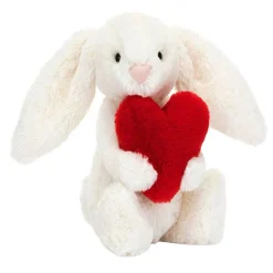 Plush Animals-Jellycat Bashful Bunny (Original) Red Love Heart