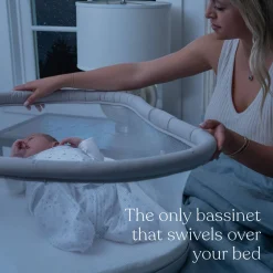 Bassinets-Halo BassiNest Soothing Swivel Sleeper 3.0 Soft Light Grey