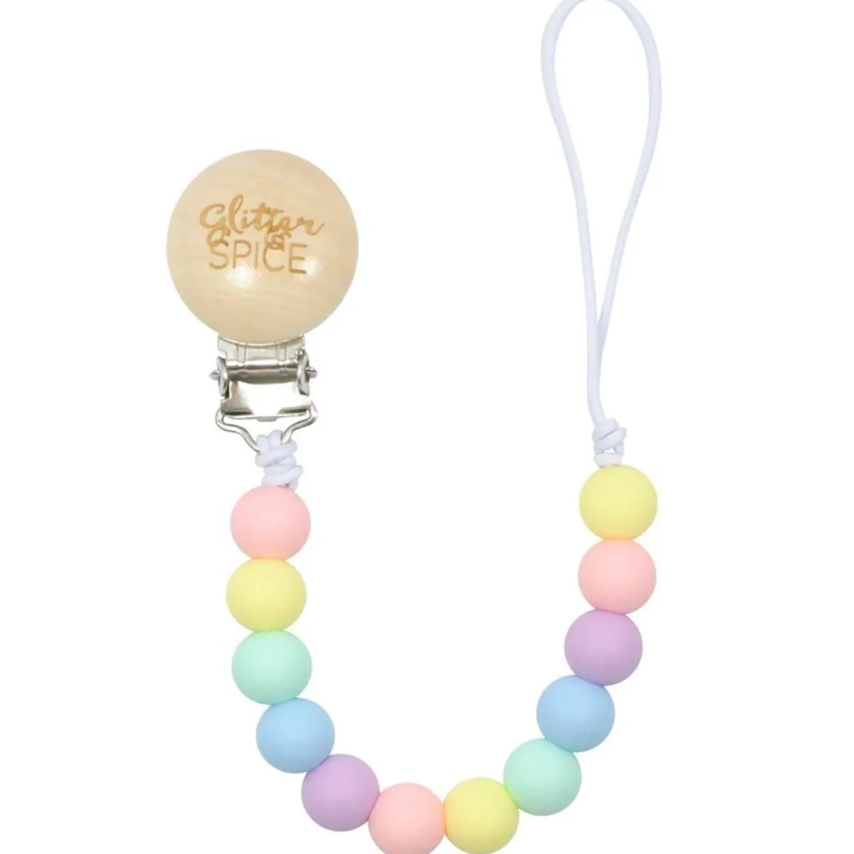 Pacifier Clips|Pacifiers + Clips-Glitter & Spice Bead Pacifier Clip