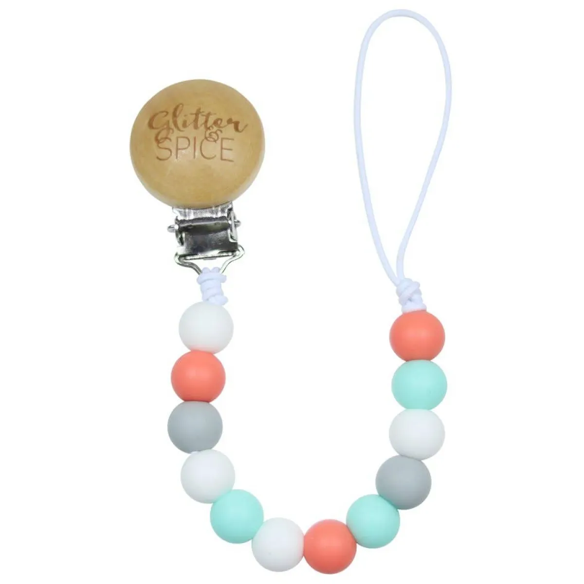 Pacifier Clips|Pacifiers + Clips-Glitter & Spice Bead Pacifier Clip
