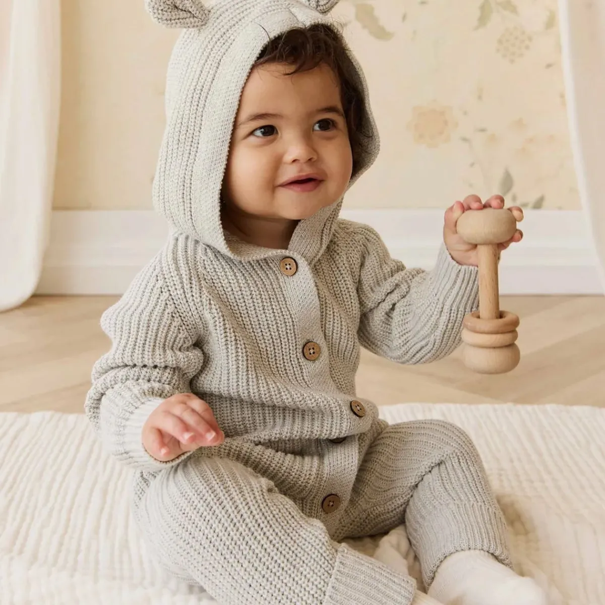 Rompers-Jamie Kay Bear Knit Onepiece