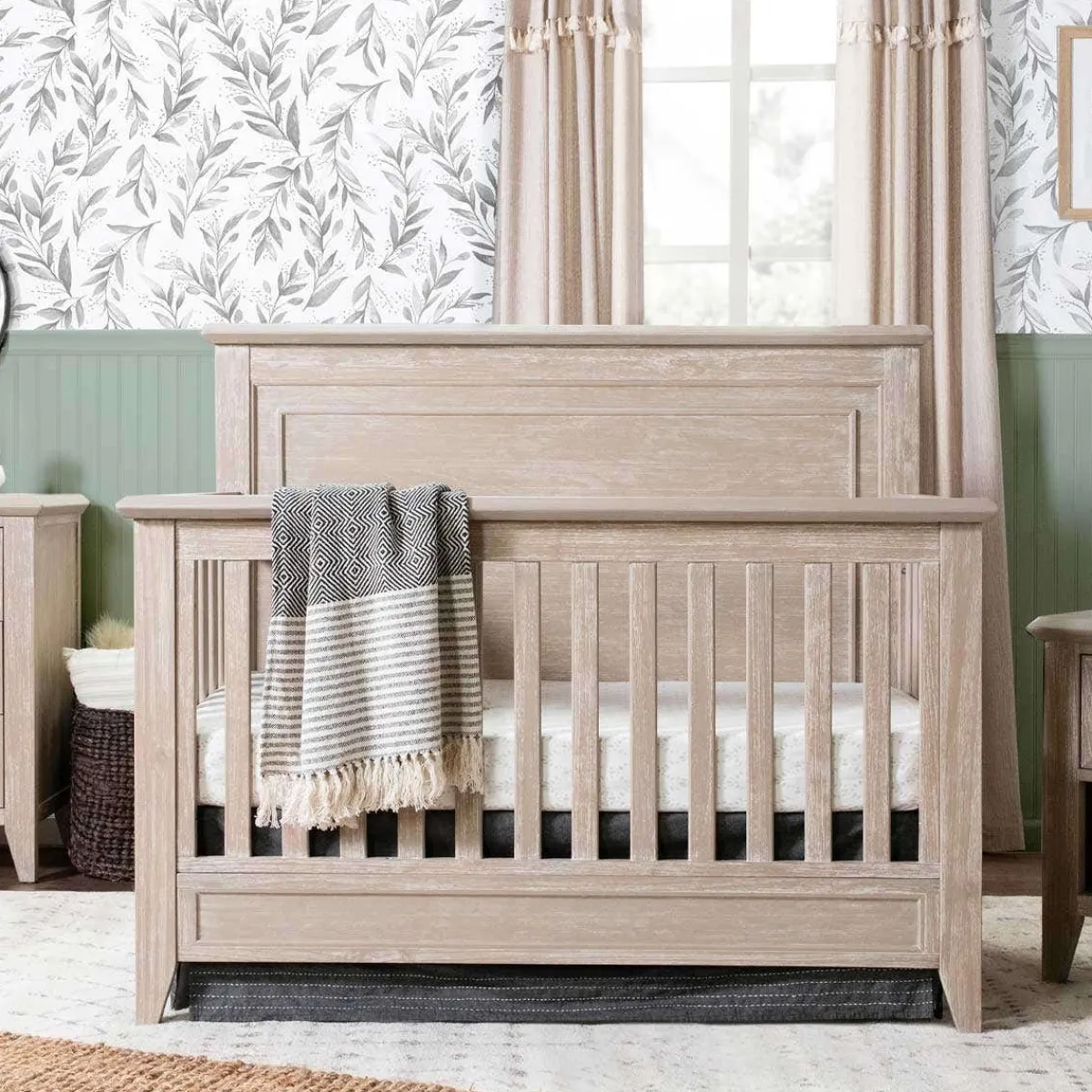 Convertible Cribs-Monogram by Namesake Beckett Flat Top 4-in-1 Crib (Rustic)