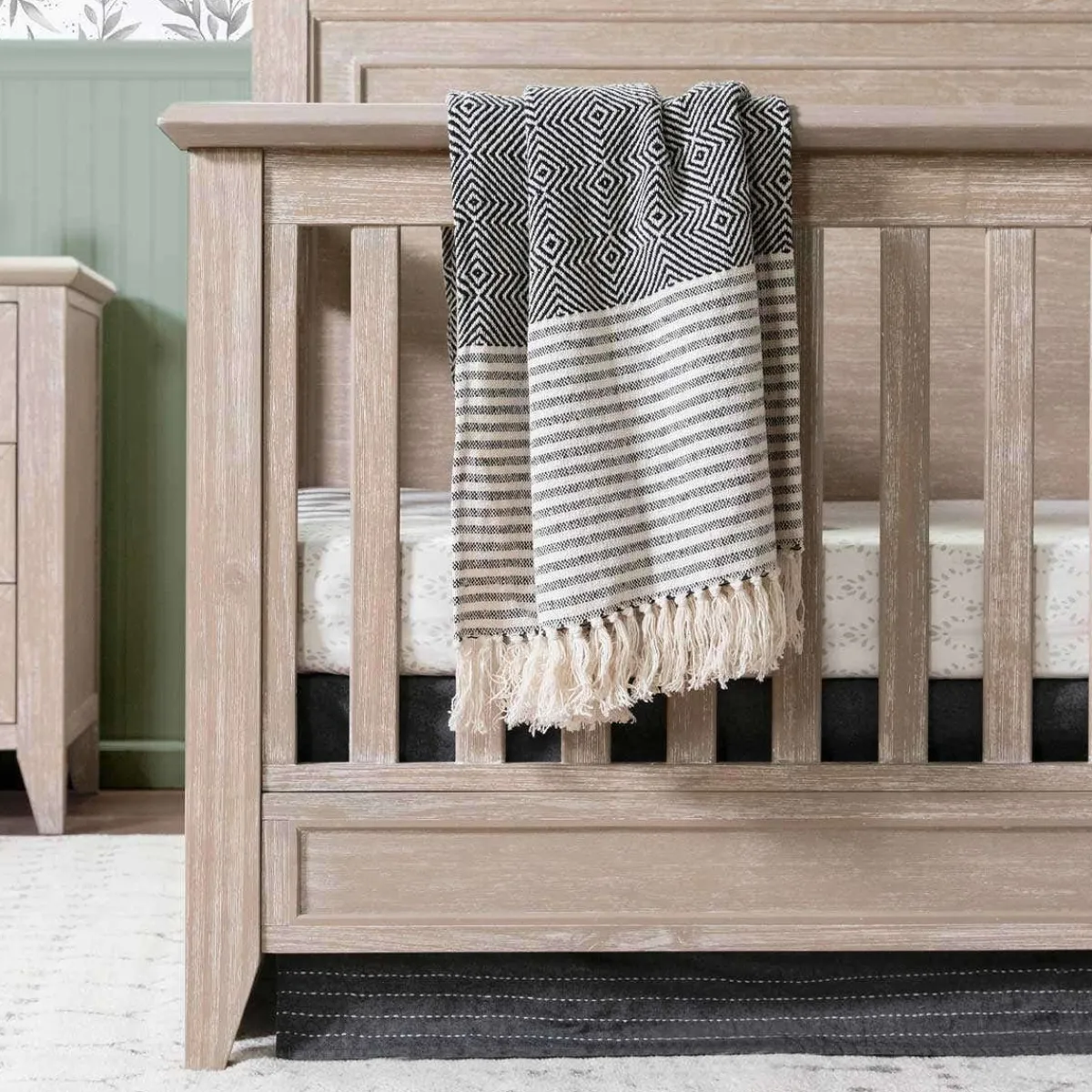 Convertible Cribs-Monogram by Namesake Beckett Flat Top 4-in-1 Crib (Rustic)